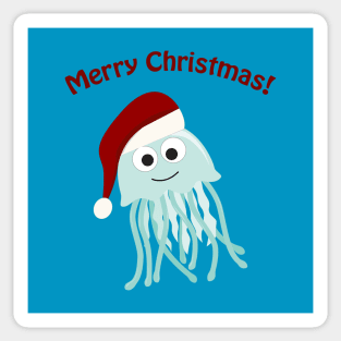 Merry Christmas Santa Jellyfish Sticker